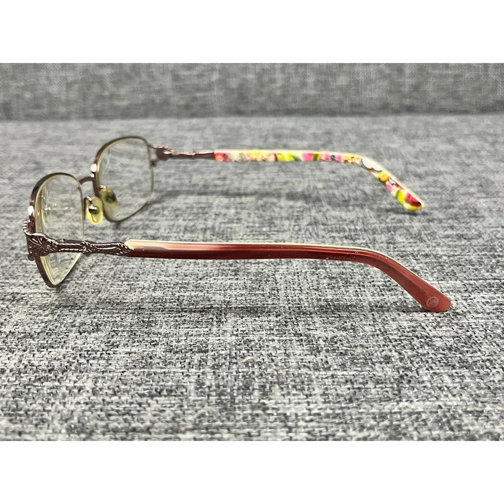 Vera Bradley Greta Clementine Floral Oval Eyeglasses Brown Metal 56-16-135 CLM